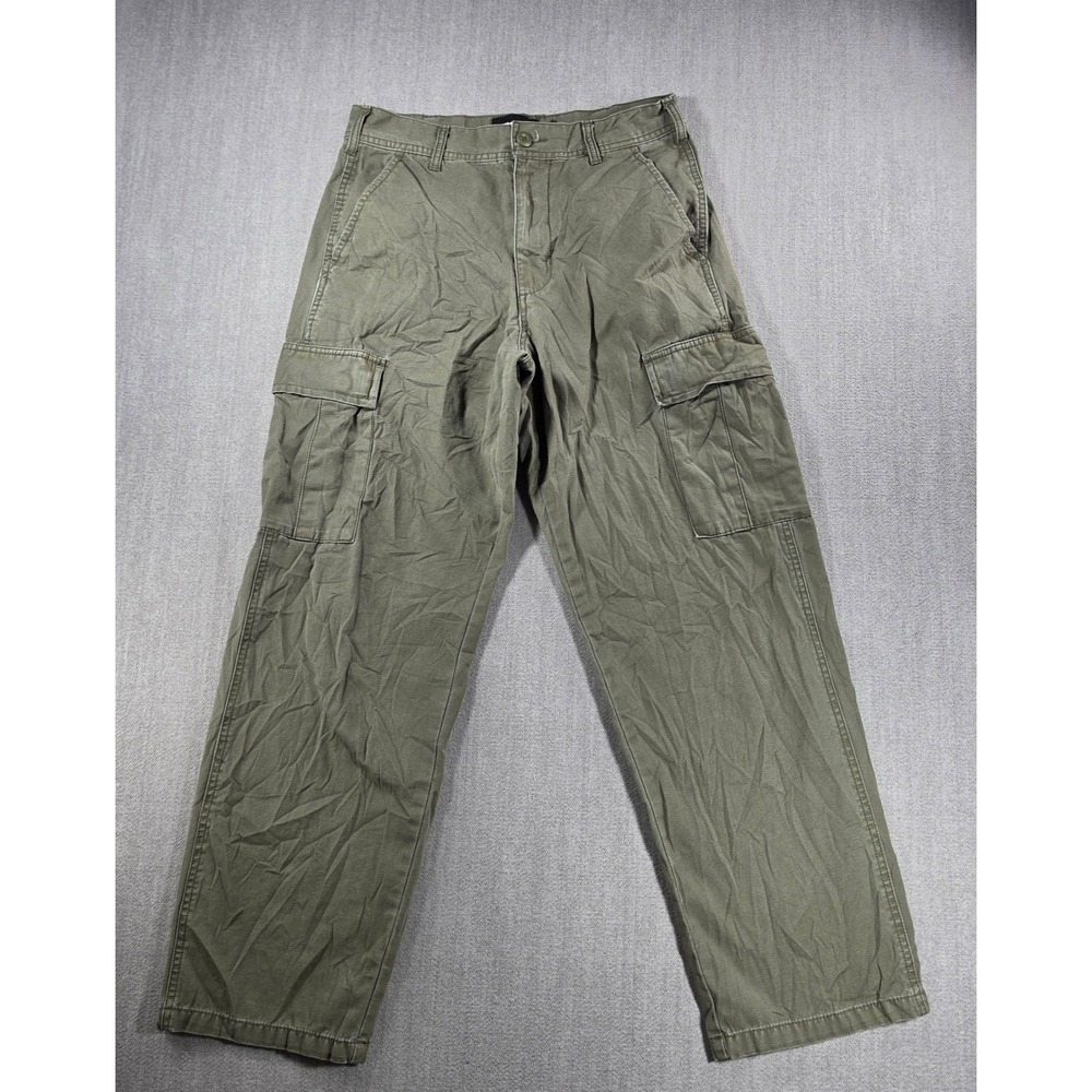 RSQ Cargo Pants Men 28x30 Green Loose Fit Cotton Canvas Utility Trousers